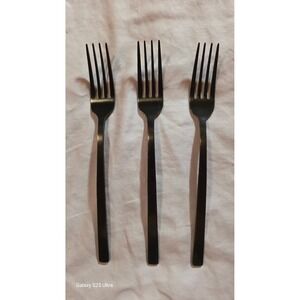 Cambridge Silversmiths Black Satin Matte Stainless Steel Dinner Forks Set of 3